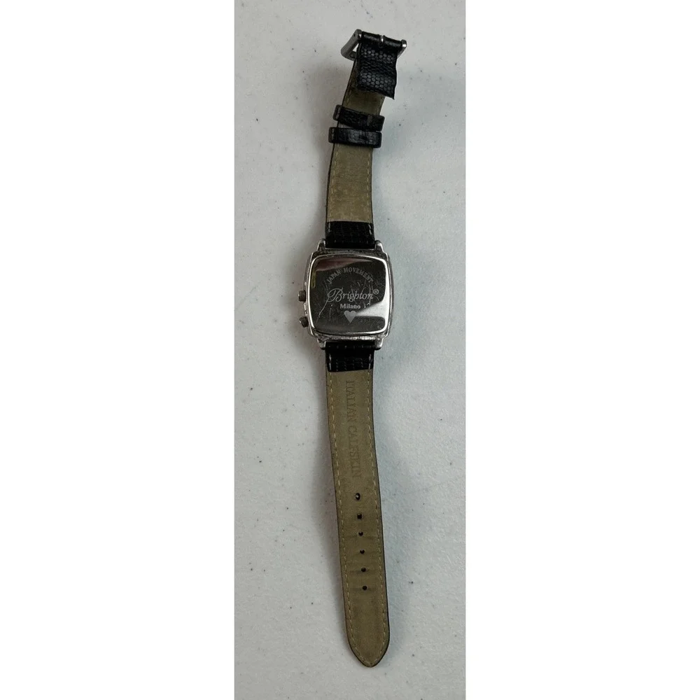 Brighton Women Square Face Milano Watch‎ and Black Leather Band Works